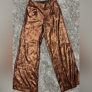 Copper Metallic Pants